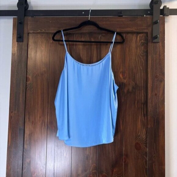 Bar III Women's Blue Satin Spaghetti-Strap Scoop-Neck Lined Camisole NWT - Picture 2 of 7